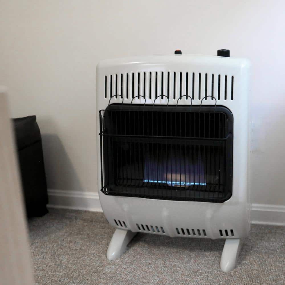 White and Black Propane Convection Heater with Thermostat