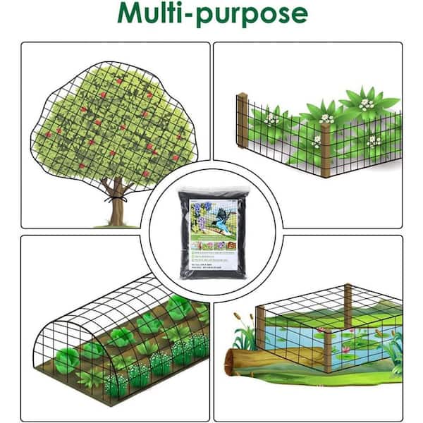 25 ft. x 100 ft. Black Bird Netting Heavy-Duty Nylon 3/4 in. Garden Netting  Protects Fruit Trees, Plants and Vegetables B08R1TKT6D - The Home Depot