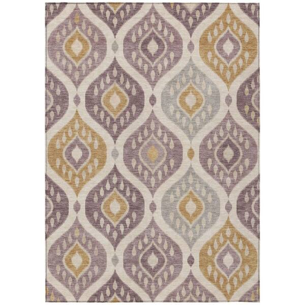 Chantille Machine Washable Indoor/Outdoor Abstract ACN3123 Plum 3 ft. x 5 ft. Area Rug