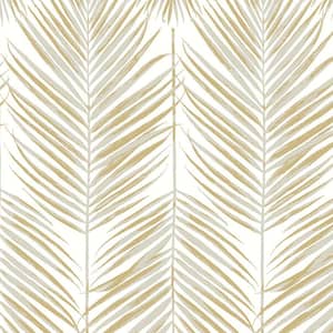 Silver and Gold Marina Palm Unpasted Nonwoven Wallpaper Roll 57.5 sq. ft.