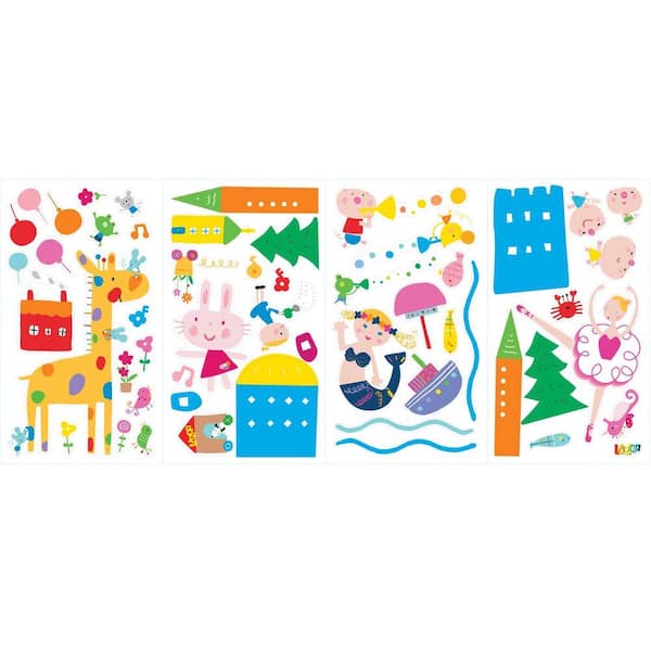 Unbranded 5 in. x 11.5 in. Lazoo Girl Peel and Stick Wall Decals