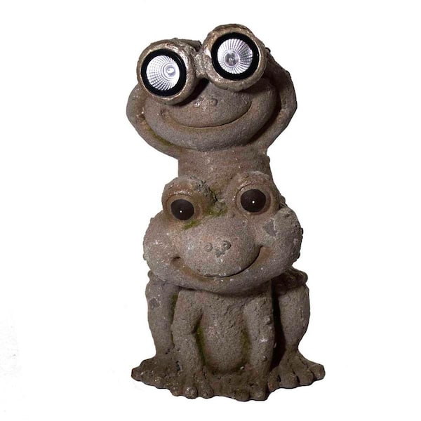 Unbranded 20 in. Frog Solar Statue