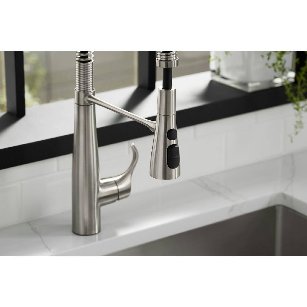 Stainless Steel Semi-Professional Kitchen Faucet with Pull-Out Spray