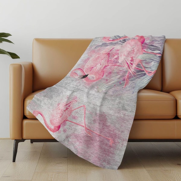 Premium Machine Washable ASB197 Pink 50 in. x 70 in. Sherpa Throw Blanket