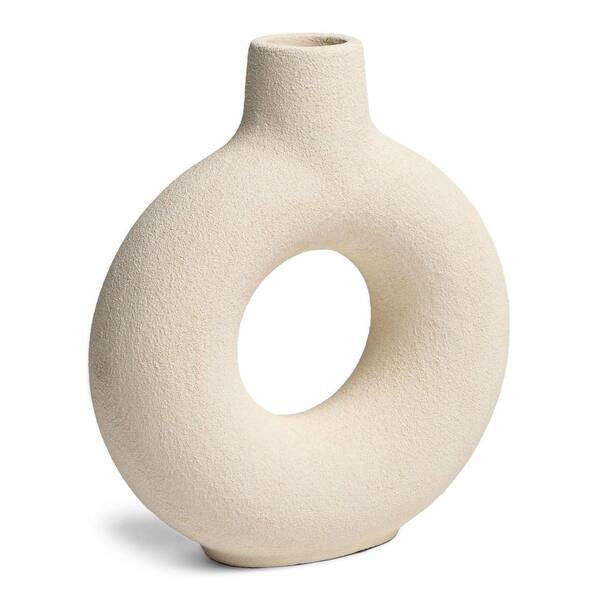 MAVEN LANE Villa Moda Oona Decorative Modern Ring Vase, Large, White ...