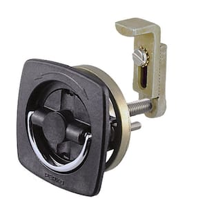 Flush-Mount Non-Locking Latch with Offset Adjustable Cam Bar for 1-1/8 in. to 2 in. Diameter - Black