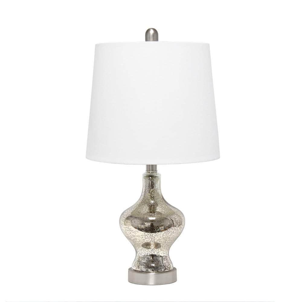 22.5 in. Mercury Glass Gourd Shaped Table Lamp