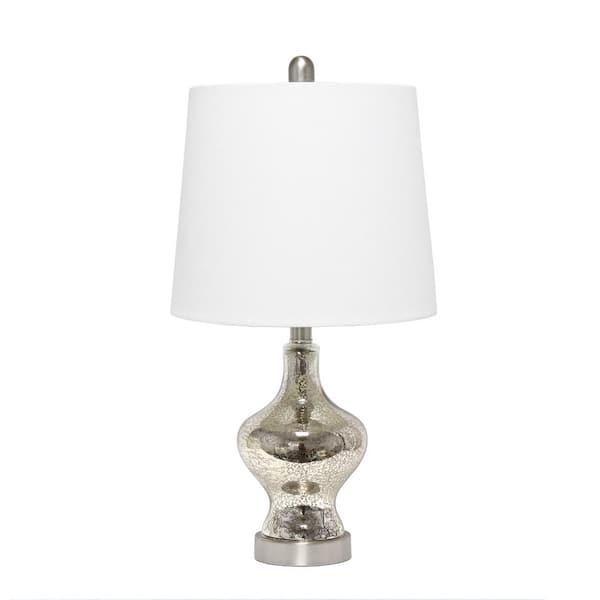 Elegant Designs 22.5 in. Mercury Glass Gourd Shaped Table Lamp