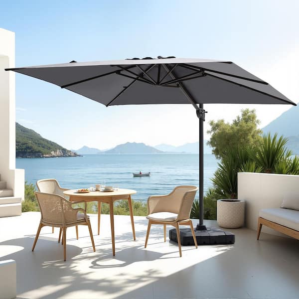 fry's patio umbrella ABCCANOPY 9FT 3 Tiers 8 Ribs OLEFIN 5-Year No Fading Black & Gray Stripe Solar_Offset It is built with Color:Light Green This umbrella was covered