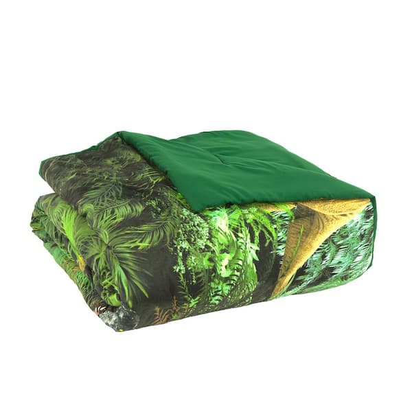 KIDZ MIX Dinosaur Forest 5-Pieces Bed In A Bag with Sheet Set, Microfiber, Multi-Color, Twin