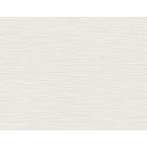 Luxe Retreat Winter Fog Faux Linen Weave Paper Unpasted Wallpaper Roll (60.75 sq. ft.)