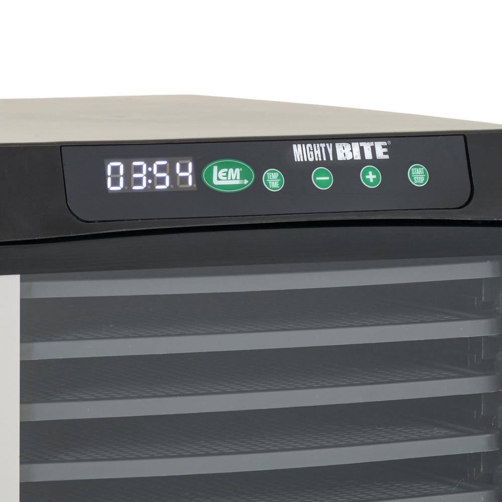 MightyBite 6-Tray Black Polypropylene Food Dehydrator with Timer