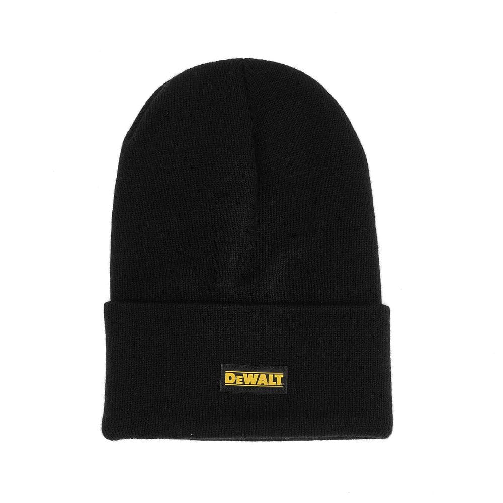 DEWALT 2-Pack Men's 1-Size Fits Most Black and Grey Beanie Hat with Logo (DXWW50101-053)