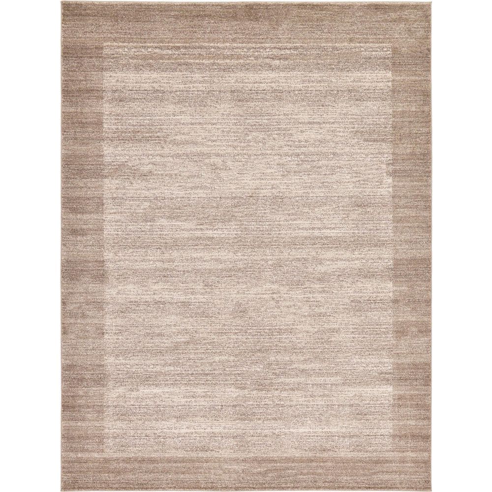 Angelica Beige and Ivory 9' x 12' Easy-Care Synthetic Area Rug