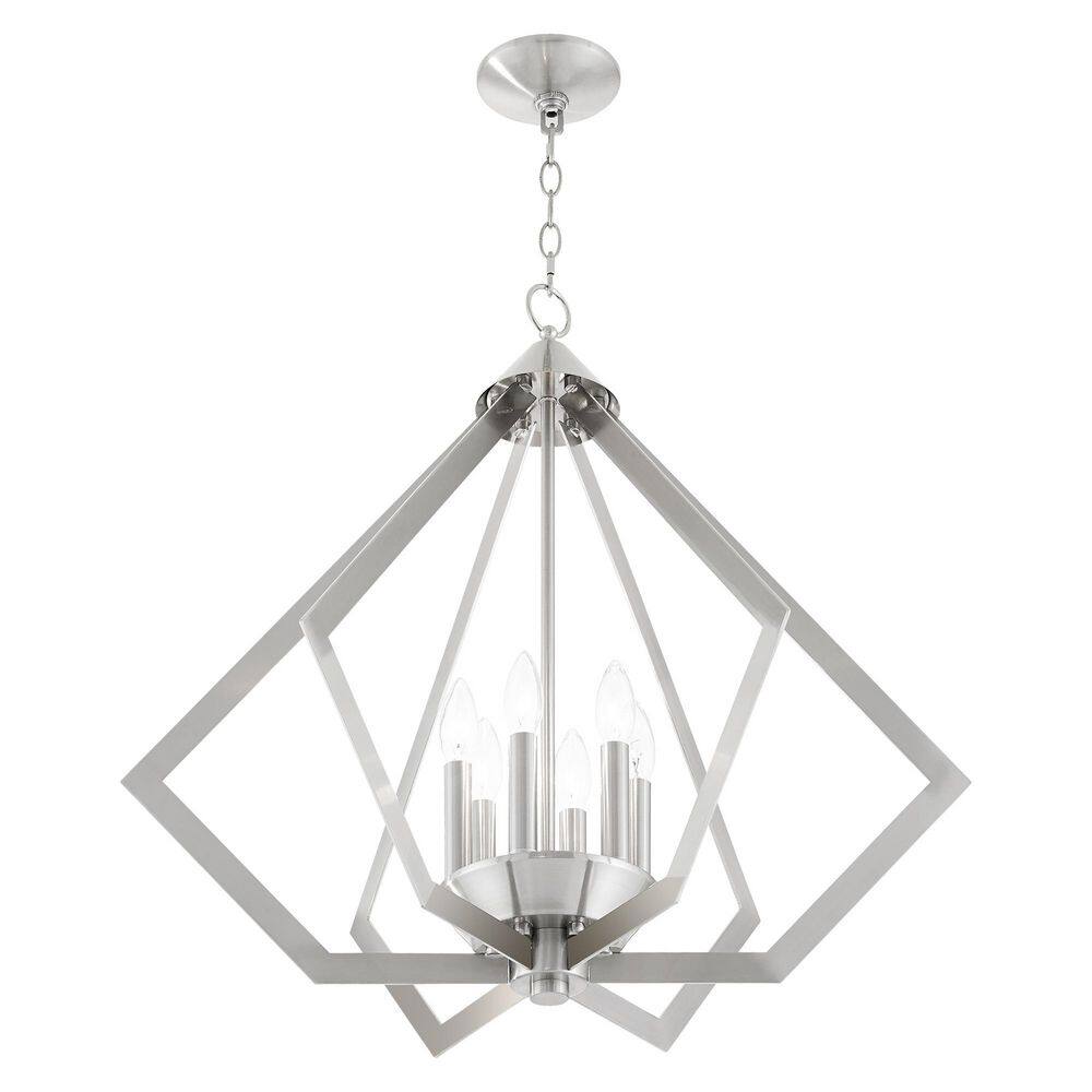 Prism 26" Brushed Nickel 6-Light Steel Chandelier