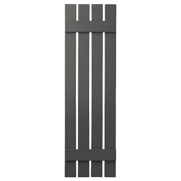 Ply Gem 16 in. x 47 in. Polypropylene Plastic 4-Board Open Board and Batten Shutters Pair in Spanish Moss
