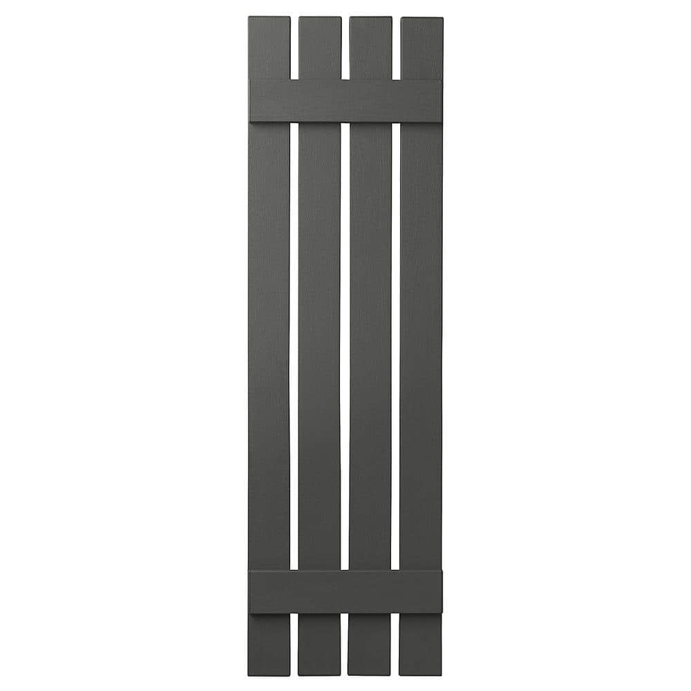 16 in. x 51 in. Polypropylene Plastic 4-Board Open Board and Batten Shutters Pair in Spanish Moss