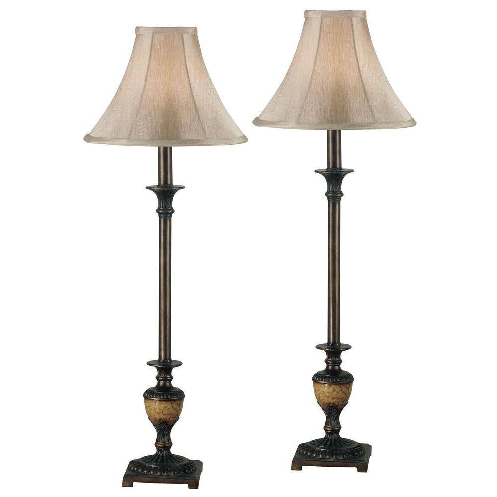 Led Bronze Buffet Lamp Set, Lamp Shades For Buffet Table Lamps