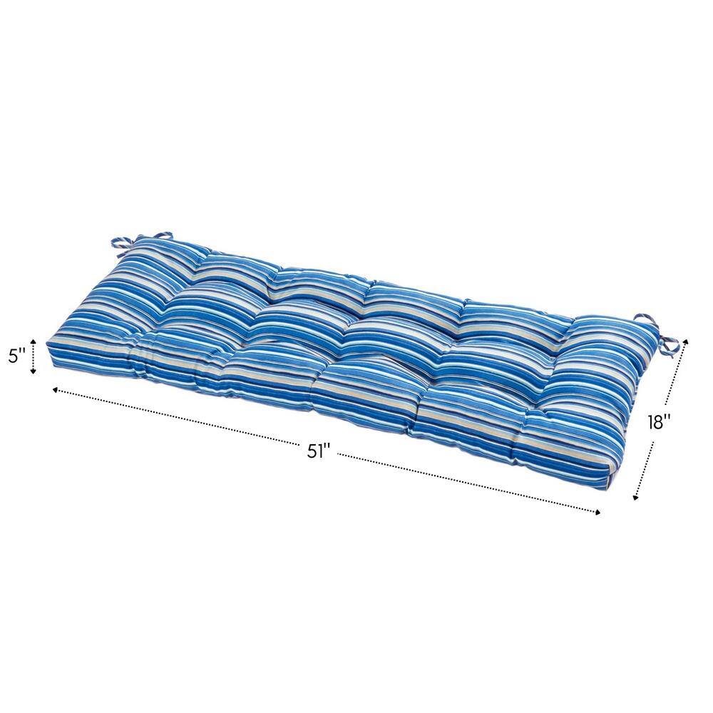 Sapphire Stripe 51" x 18" Reversible Outdoor Bench Cushion
