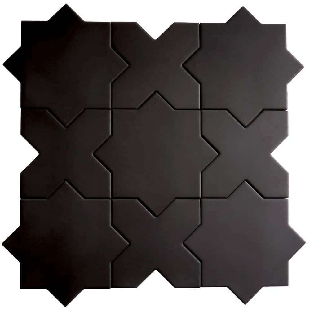 Seville 6.6 in x 11.32 in Graphite Black Star & Cross Matte Porcelain Wall and Floor Tile (10.62 sq ft/case)-68 Pack price history on PriceWatchPro