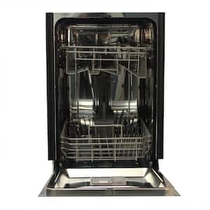 18 in. White Front Control Dishwasher 120-Volt with Stainless Steel Tub