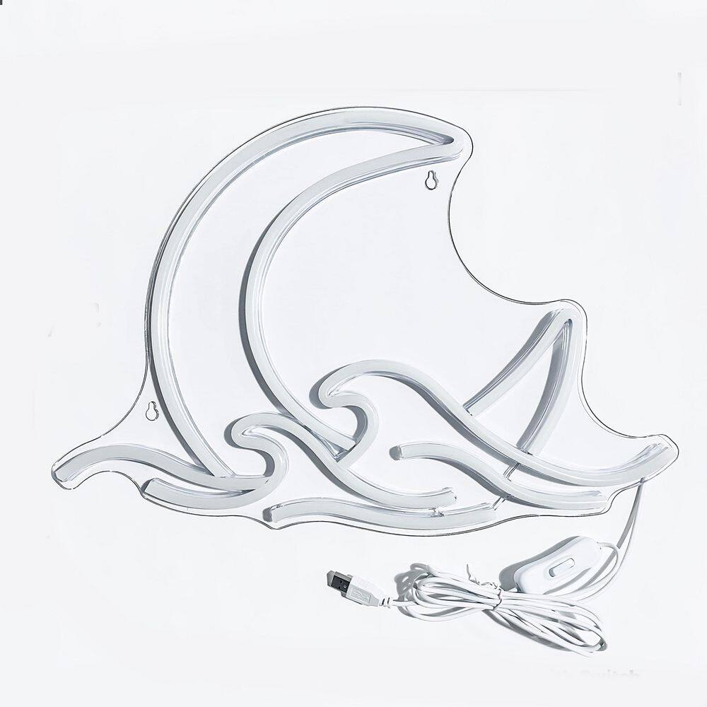Afoxsos Sunrise Sunset Series Moon Wave Acrylic Neon Sign Anime