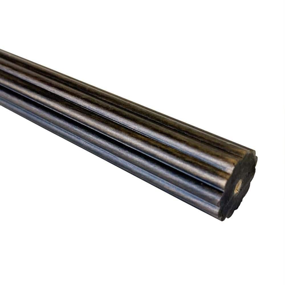 Mix and Match 96 in. x 1-3/8in dia Reeded Antique Bronze Non-Telescoping Wood Curtain Rod price history on PriceWatchPro