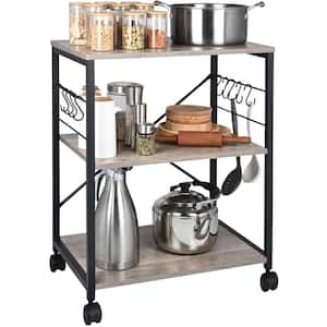 Kitchen Baker's Rack 3-Tier Industrial Microwave Stand Multifunctional Coffee Station Organizer