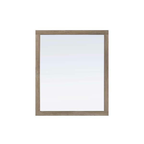 Natural Oak 42 in. W x 36 in. H Transitional Rectangle Mirror