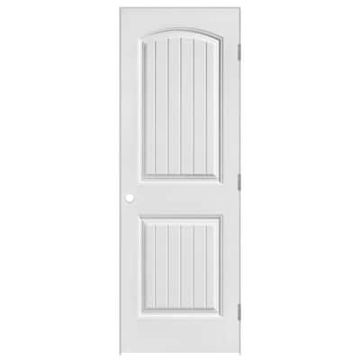 28 in. x 80 in. Cheyenne 2-Panel Solid Core Smooth Primed Composite Single Prehung Interior Door