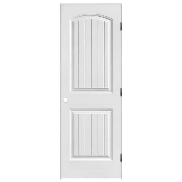 Masonite 30 in. x 80 in. 2 Panel Left-Handed Primed Composite Hollow Core Single Prehung Interior Door 4-9/16 in. Split Jamb