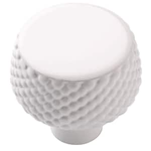 Country Beaded 1-11/64 in. (30 mm) Round White Cabinet Knob