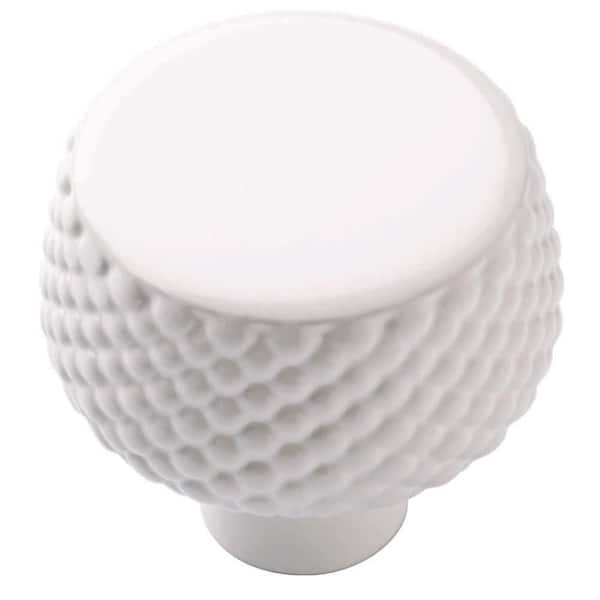 Liberty Country Beaded 1-11/64 in. (30 mm) Round White Cabinet Knob