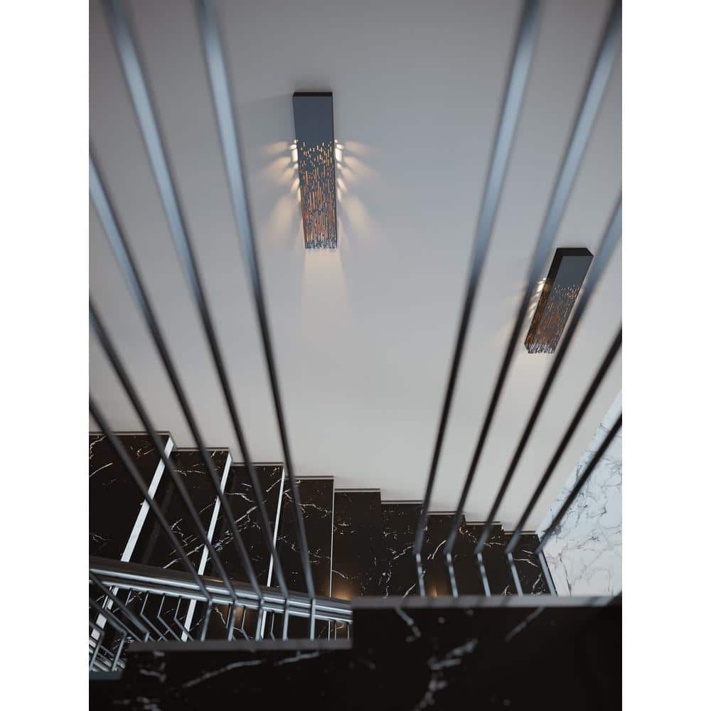 Embers 19" Black Steel LED Wall Sconce