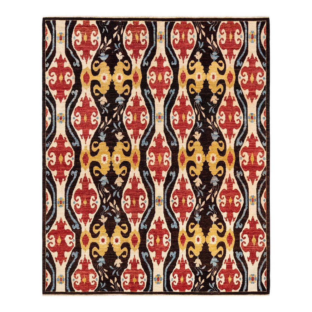 Eclectic Black 6 ft. x 9 ft. Ikat Wool Indoor Area Rug price history on PriceWatchPro