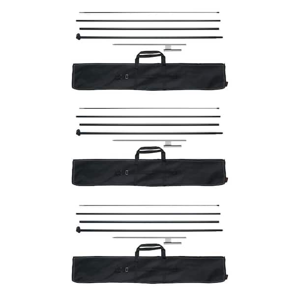 VEVOR Feather Flag Pole Kit 3 Packs Swooper Flag Pole 16.3 ft. Sign Flag Poles for Business Advertising Flags Outdoor Flagpole