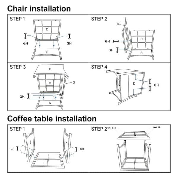 PamaPic 5-Pieces Wicker Patio Furniture Set Outdoor Patio Chairs