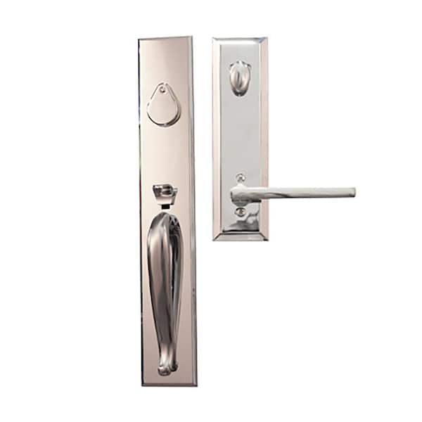 DELANEY HARDWARE Bravura 980 Charleston Entry Door Handleset with Left Handed Lever Interior in Polished Chrome Finish