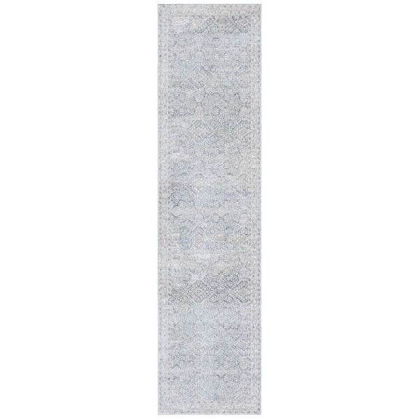 Webster 3 ft. x 10 ft. Gray/Beige Distressed Ornate Oriental Runner Rug