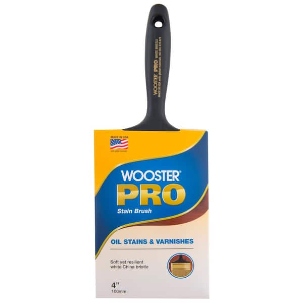 Wooster 4 in. Pro White Bristle Stain Flat Brush