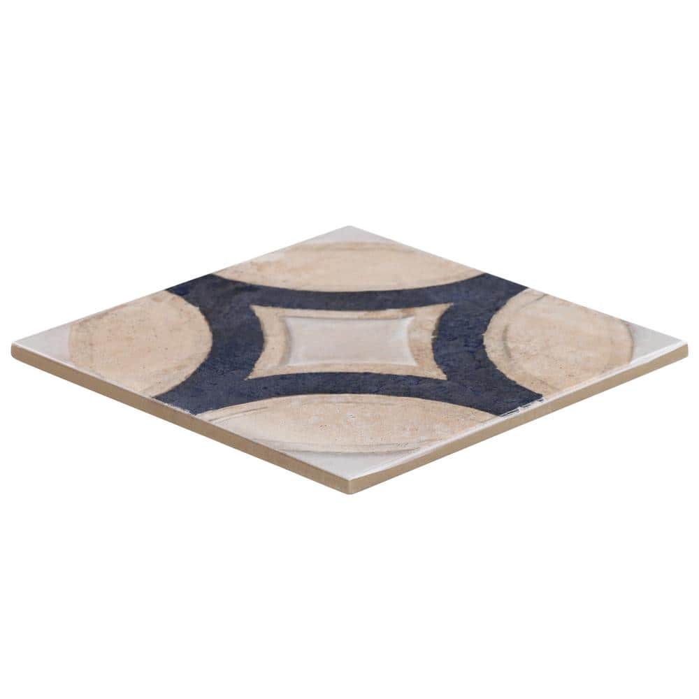 Circles Crema Matte Porcelain 8x8 Floor and Wall Tile