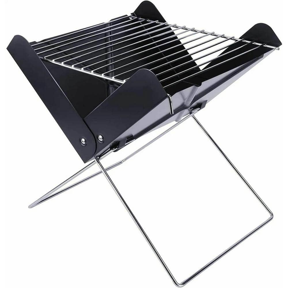 Mini Portable Folding Grill Charcoal Barbecue Grill in Black for Camping, Outdoors -  ITOPFOX, H2PH005OT094