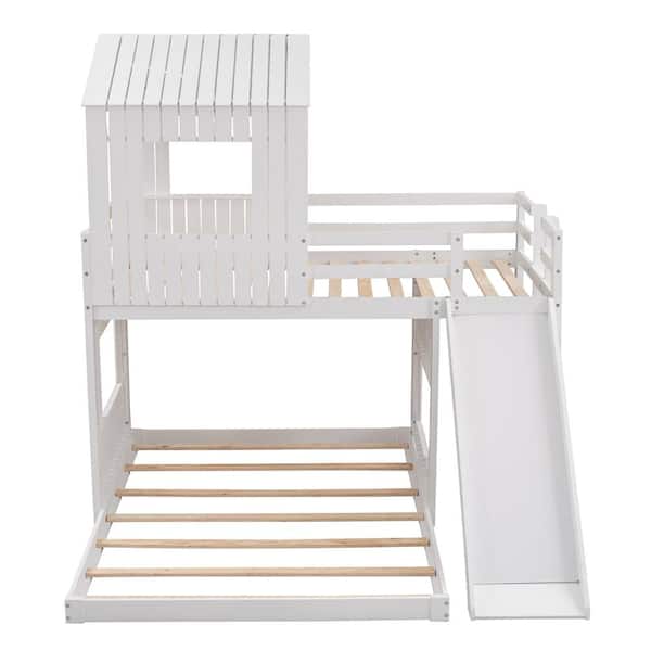 ATHMILE White Wood Frame Twin Bed Frame