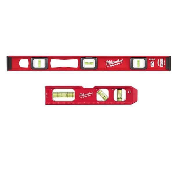 Milwaukee 24 in. Magnetic I-Beam Level with 7 in. Billet Torpedo Level