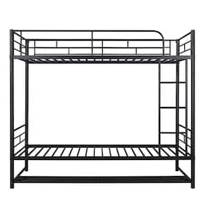 DHP Black Twin Over Twin Convertible Metal Bunk Bed DE26910 - The Home ...