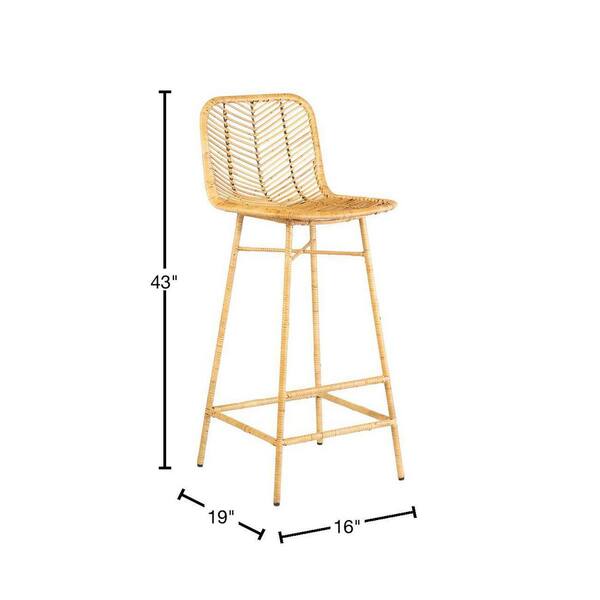 rattan and metal stool