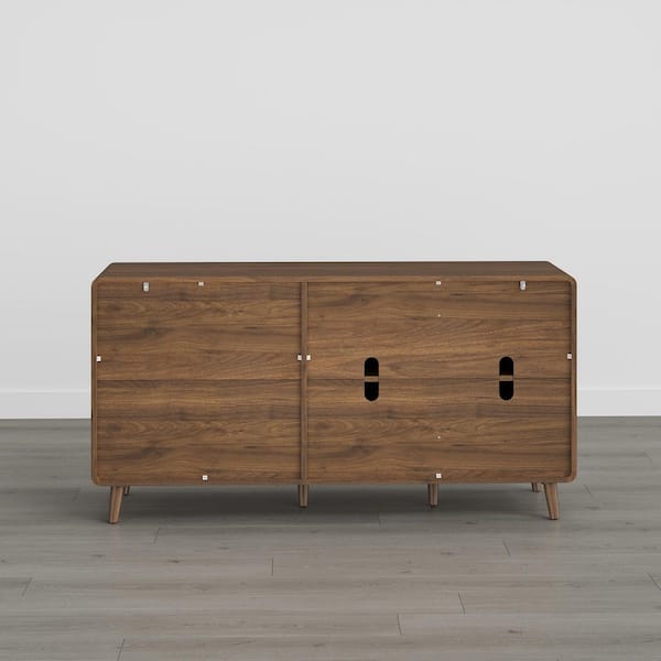 Spruce & Spring Kensa Walnut 58 in. 2-door 3-drawer Wood Buffet