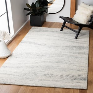 Metro Dark Gray/Ivory 6 ft. x 6 ft. Abstract Waves Square Area Rug