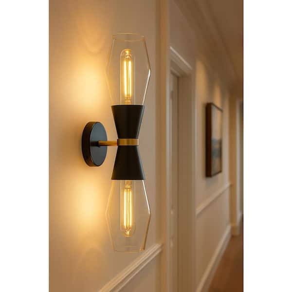 Livie 2-Light Black Sconce
