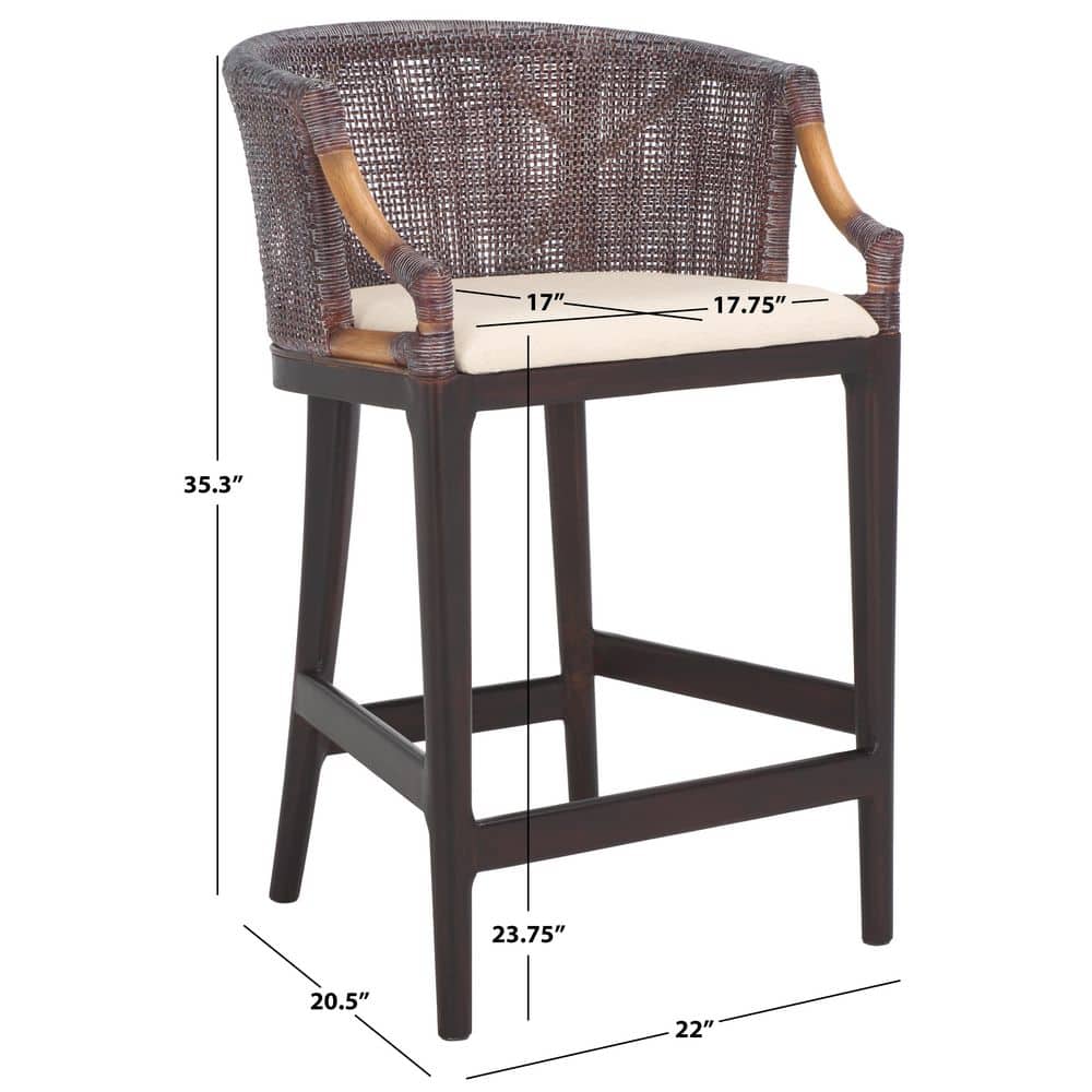 Brando Extra Tall Brown and White Faux Leather Counter Stool